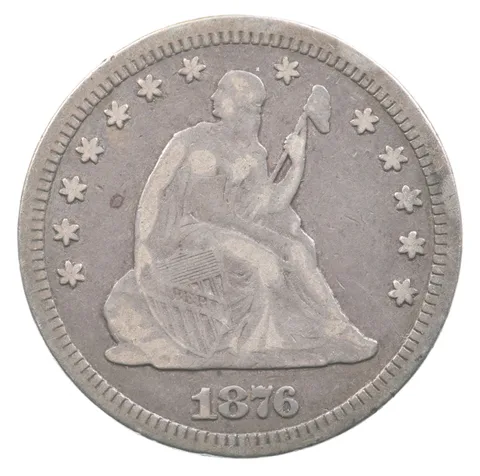 1876-CC Seated Liberty Quarter *2056