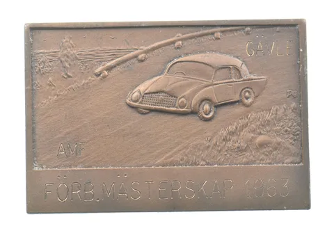 1963 Sweden Motor Federation Plaque Racing Award *0202