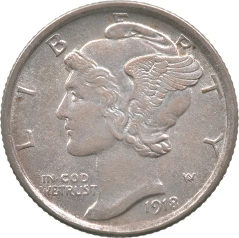 1918 Mercury Dime a4341