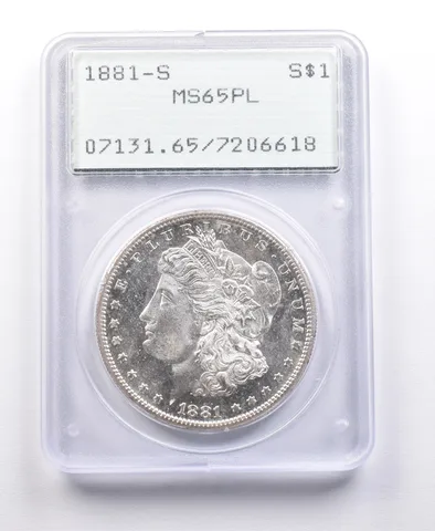 1881-S Morgan Silver Dollar MS65 PL PCGS Rattler *4650
