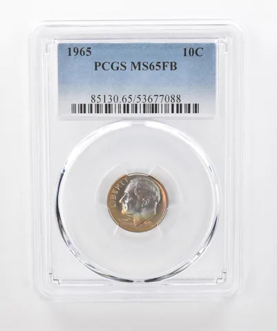 1965 Roosevelt Dime MS65 FB PCGS Beautiful Tone a1326