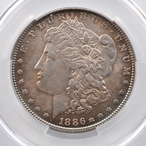 1886 Morgan Silver Dollar MS62 CAC CACg Beautiful Tone *2370