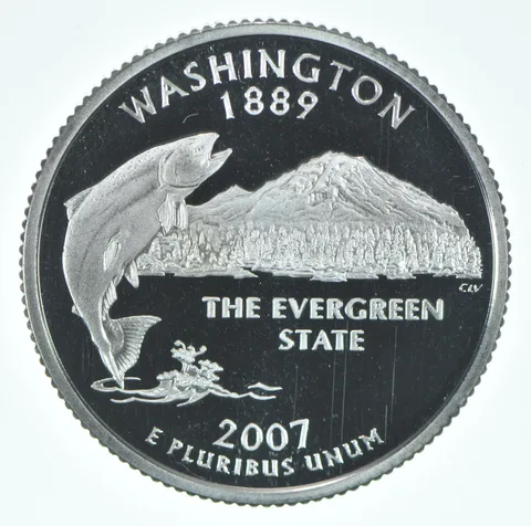 2007-S Washington State Quarter 90% Silver Proof Washington