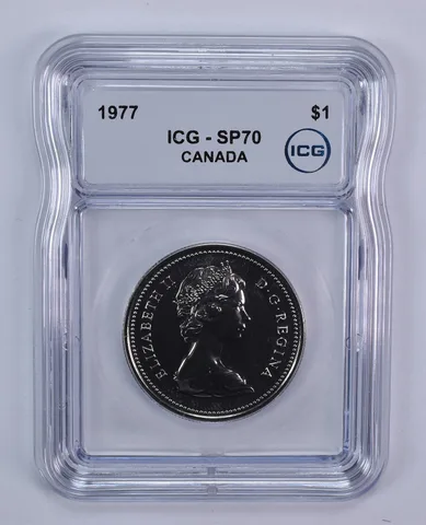 1977 Canada 1 Dollar Voyageurs SP70 ICG