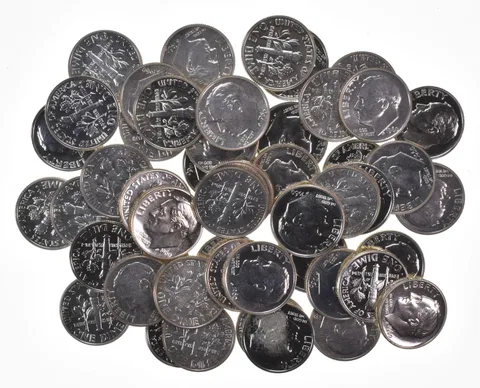 (50) 1960 Roosevelt Dime Proof 90% Silver ROLL