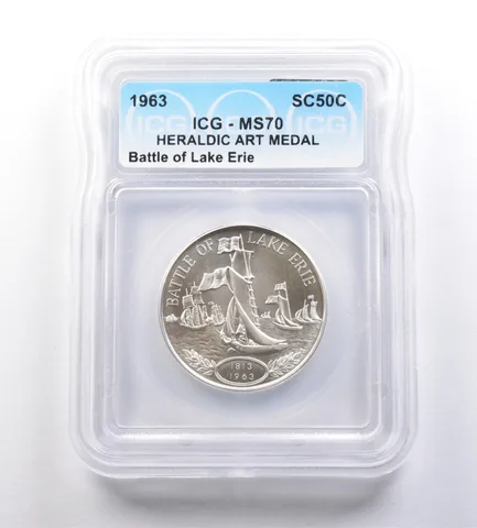 1963 So-Called Half Dollar Battle Of Lake Erie MS70 ICG *7157