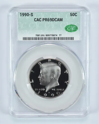 1990-S Kennedy Half Dollar PR69 DCAM CAC CACg