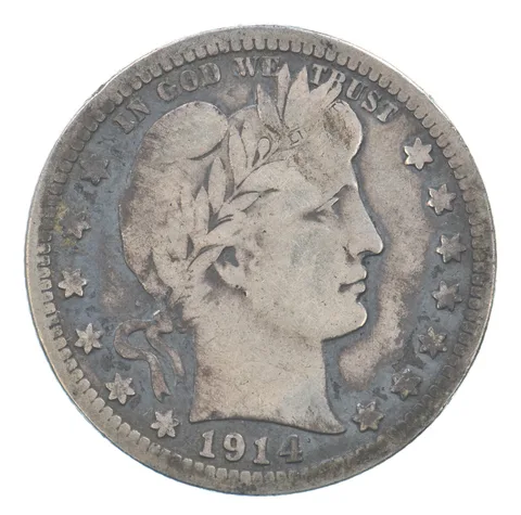 1914-S Barber Quarter Beautiful Tone *1615