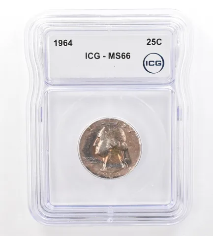 1964 Washington Quarter MS66 ICG Beautiful Tone *7344