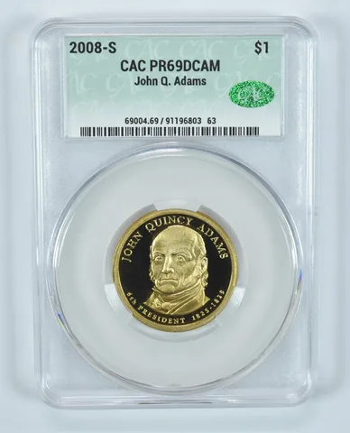 2008-S Presidential $1 John Q Adams PR69 DCAM CAC CACg
