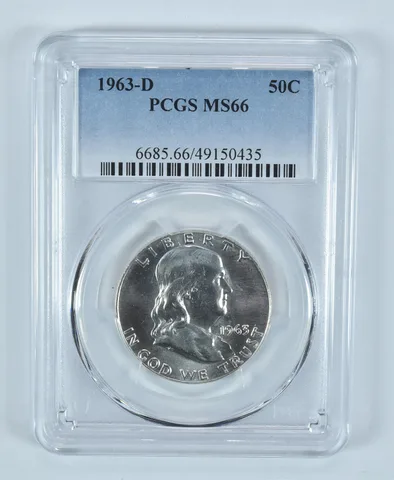 1963-D Franklin Half Dollar MS66 PCGS Blue Label