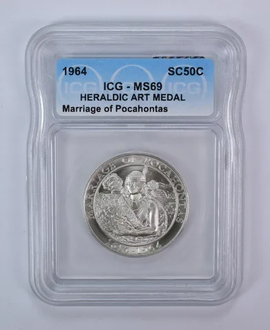 1964 So Called Half Dollar Marriage of Pocahontas MS69 ICG