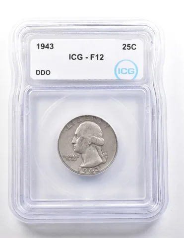 1943 Washington Quarter DDO F12 ICG *3686