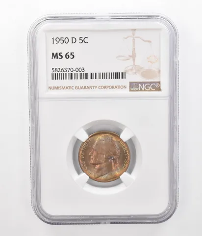 1950-D Jefferson Nickel MS65 NGC Beautiful Tone *2428