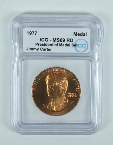 (1977) Presidential Medal Set Jimmy Carter MS69 RD ICG