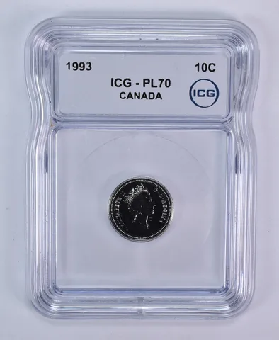 1993 Canada 10 Cents Bluenose PL70 ICG