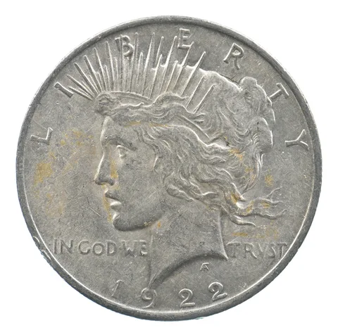 Early - 1922 Peace Silver Dollar - 90% US Coin *418
