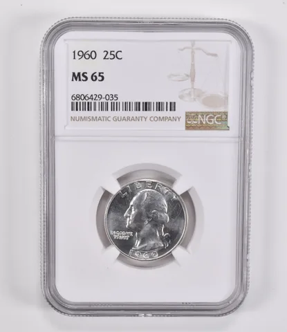 1960 Washington Quarter MS65 NGC Brown Label