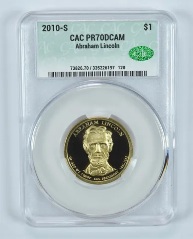2010-S Presidential $1 Abraham Lincoln PR70 DCAM CAC CACg