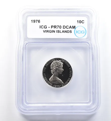1976 Virgin Islands 10 Cents PR70 DCAM ICG a1132