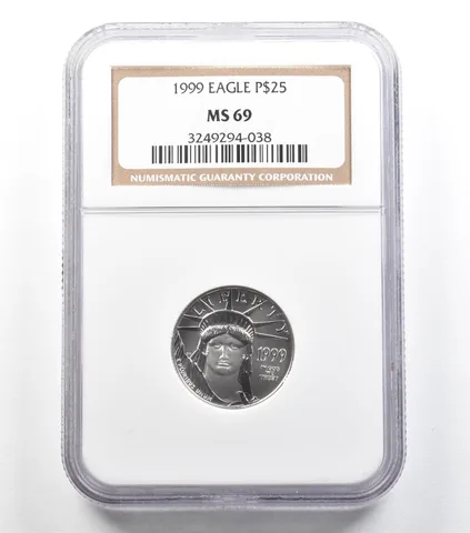 1999 $25 American Platinum Eagle 1/4 Oz Platinum MS69 NGC *5632