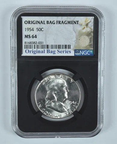 1954 Franklin Half Dollar Original Bag Fragment MS64 NGC