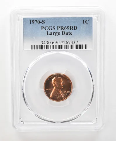 1970-S Lincoln Memorial Cent Large Date PR69 RD PCGS Beautiful Tone *6668