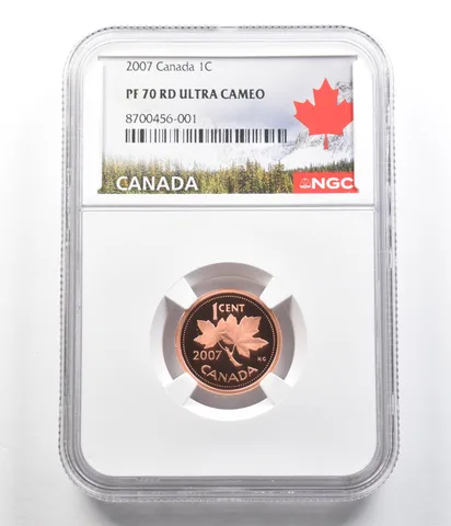 2007 Canada 1 Cent PF70 RD UCAM NGC Canada Label