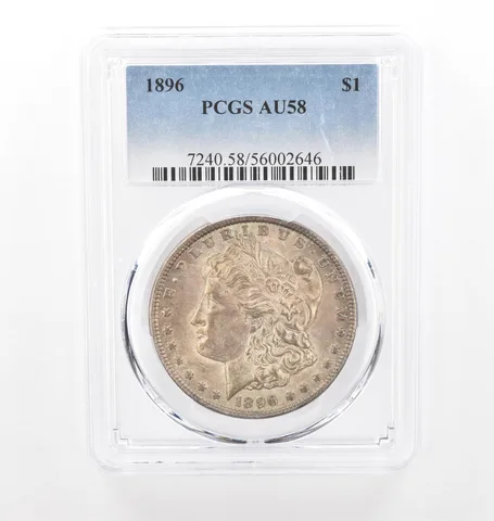 1896 Morgan Silver Dollar AU58 PCGS Beautiful Tone *2092