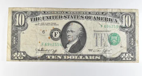 1974 $10 Atlanta GA FRN Misalignment Error Green Seal *0325