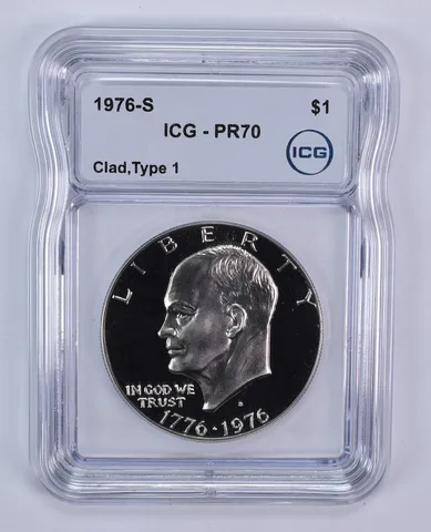 1976-S Eisenhower $1 Type 1 CLAD PR70 ICG