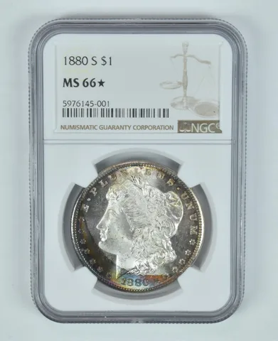 MS66* STAR 1880-S Morgan Silver Dollar NGC Insane Tone a2784