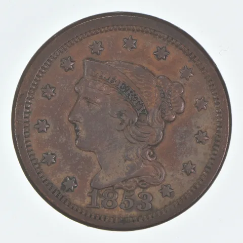 1853 Braided Hair Large Cent *7969