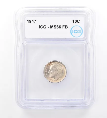 1947 Roosevelt Dime MS66 FB ICG Beautiful Tone *1698