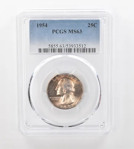 1954 Washington Quarter MS63 PCGS Beautiful Tone *0935
