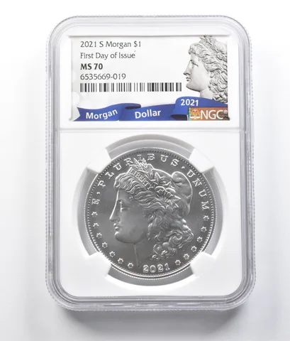 2021-S Morgan Silver Dollar FDOI MS70 NGC a6876