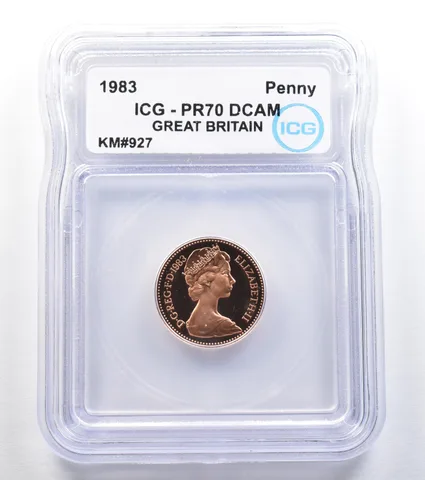1983 Great Britain Penny KM#927 PR70 DCAM ICG *7840