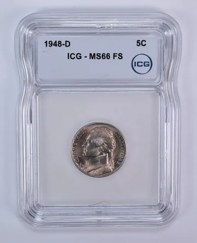 1948-D Jefferson Nickel MS66 FS ICG