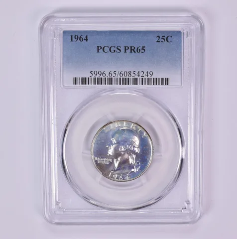 1964 Washington Quarter PR65 PCGS Beautiful Tone *1501