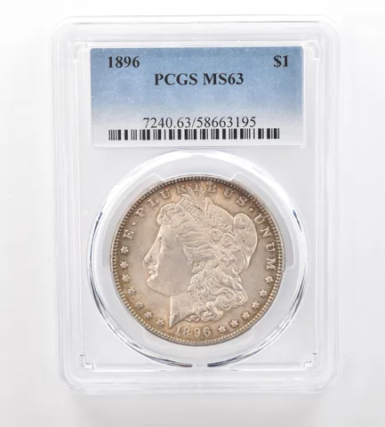 1896 Morgan Silver Dollar MS63 PCGS Beautiful Tone *7448