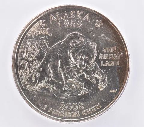 2008-P Washington State Quarter Alaska MS68 ICG Peripheral Tone *2540