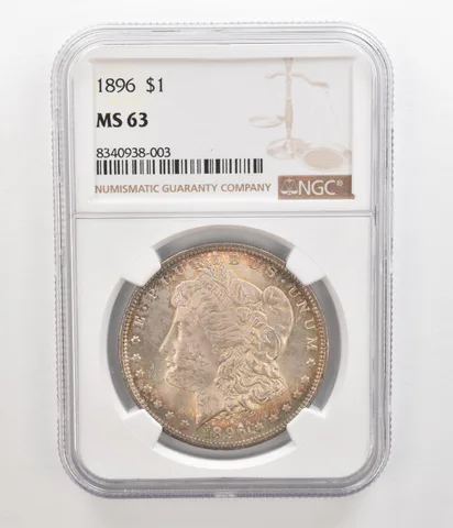 1896 Morgan Silver Dollar MS63 NGC Beautiful Tone Reverse *5505