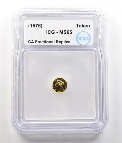 (1876) California Fractional Gold Token Liberty Head 1/4 Dollar MS65 ICG *4929