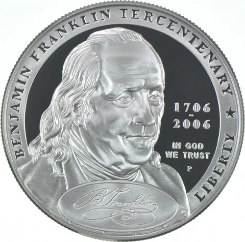 2006-P Proof Ben Franklin Founder Commemorative Silver Dollar $1