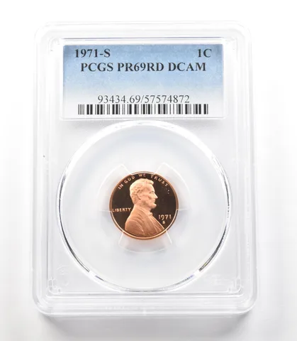 1971-S Lincoln Memorial Cent PR69 RD DCAM PCGS a4127