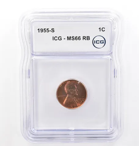 1955-S Lincoln Wheat Cent MS66 RB ICG Beautiful Tone *7716