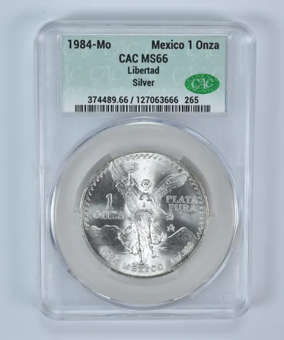 1984 Mo Mexico 1 Onza Silver Libertad MS66 CAC CACg