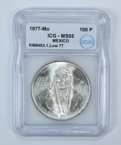 1977 Mo Mexico 100 Pesos KM#483.1 Low 77 MS65 ICG