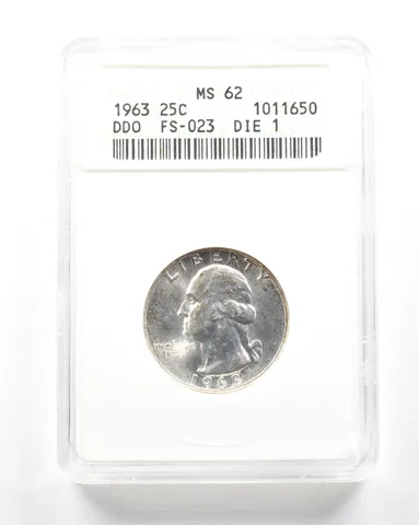 1963 Washington Quarter DDO FS-023 Die 1 MS62 ANACS *2014