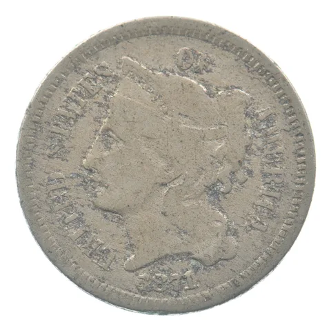 1871 Three Cent Nickel a7788